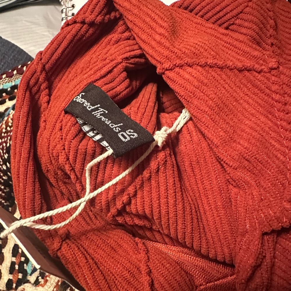 Sacred Threads Rust And Black Patchwork Utility J… - image 4